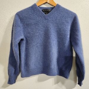 100% 2 Ply Cashmere Sweater Blue Violet Medium Women's Giasone